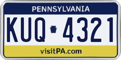 PA license plate KUQ4321
