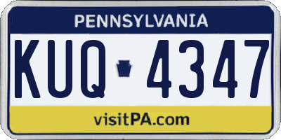 PA license plate KUQ4347