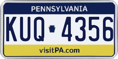 PA license plate KUQ4356