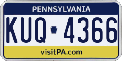 PA license plate KUQ4366