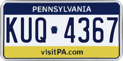 PA license plate KUQ4367