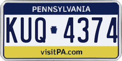 PA license plate KUQ4374