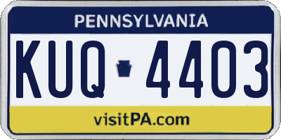 PA license plate KUQ4403
