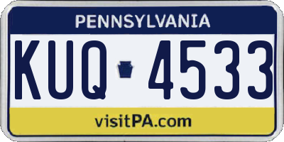 PA license plate KUQ4533