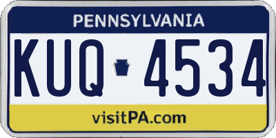 PA license plate KUQ4534