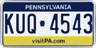 PA license plate KUQ4543