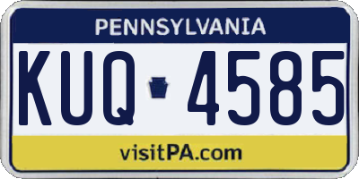 PA license plate KUQ4585