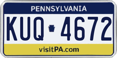 PA license plate KUQ4672