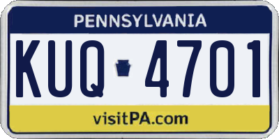 PA license plate KUQ4701