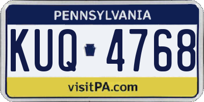 PA license plate KUQ4768