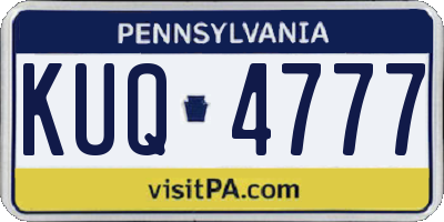 PA license plate KUQ4777
