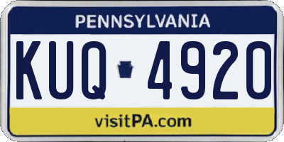 PA license plate KUQ4920