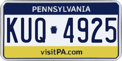 PA license plate KUQ4925