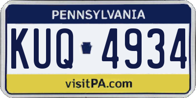 PA license plate KUQ4934