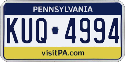 PA license plate KUQ4994