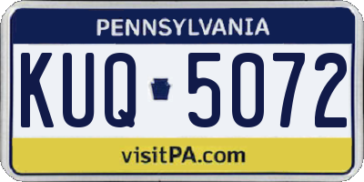 PA license plate KUQ5072