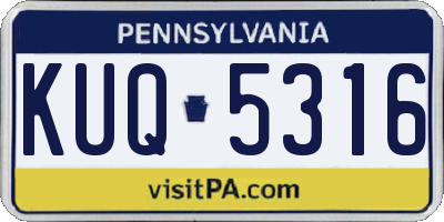 PA license plate KUQ5316