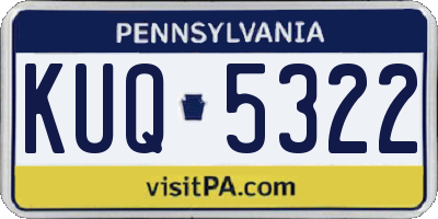 PA license plate KUQ5322
