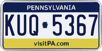 PA license plate KUQ5367