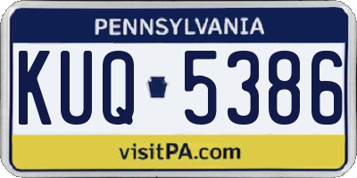 PA license plate KUQ5386