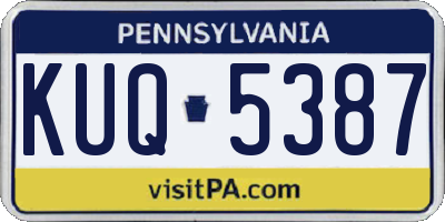 PA license plate KUQ5387