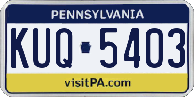 PA license plate KUQ5403