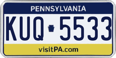 PA license plate KUQ5533