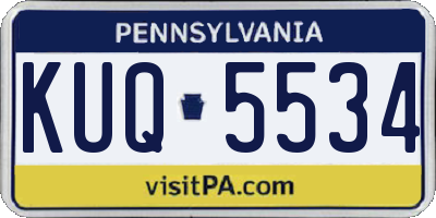 PA license plate KUQ5534