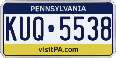 PA license plate KUQ5538