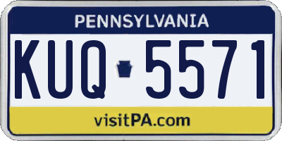PA license plate KUQ5571