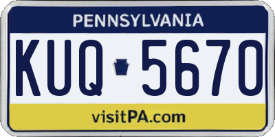 PA license plate KUQ5670