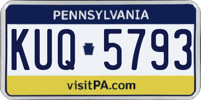 PA license plate KUQ5793