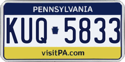 PA license plate KUQ5833