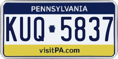 PA license plate KUQ5837