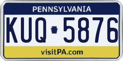 PA license plate KUQ5876