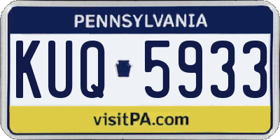 PA license plate KUQ5933