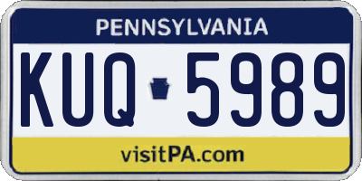 PA license plate KUQ5989