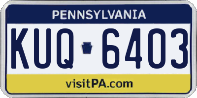 PA license plate KUQ6403