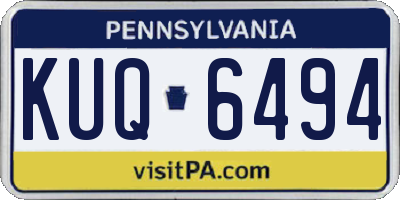 PA license plate KUQ6494