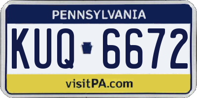 PA license plate KUQ6672
