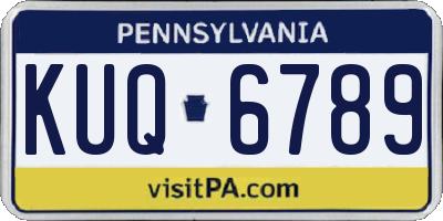 PA license plate KUQ6789