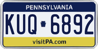 PA license plate KUQ6892