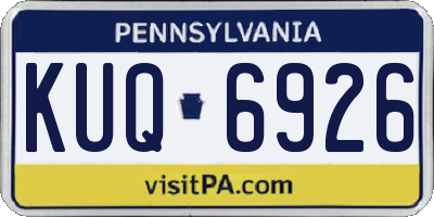 PA license plate KUQ6926