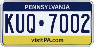 PA license plate KUQ7002