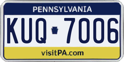 PA license plate KUQ7006