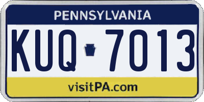 PA license plate KUQ7013
