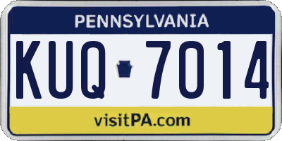 PA license plate KUQ7014