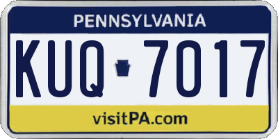 PA license plate KUQ7017
