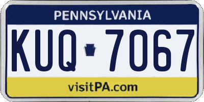 PA license plate KUQ7067