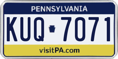 PA license plate KUQ7071